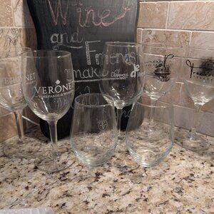 7 wine glasses NC wineries vineyards stemless treehouse veronet piccione daveste